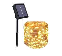 Volunx Solar LED Lights Warm White 50M/164ft 500LED Christmas String Lights Outdoor, 8 Modes, Solar Garden Light Waterproof Silver Copper Wire, Tree Patio, Yard, Party, Wedding, Decor