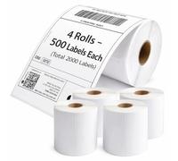 Volunx Thermal Shipping Labels Roll, 4x6 Inch, 500 Labels, 100x150mm, Strong Adhesive, Waterproof, BPA-Free, Compatible with Zebra, Dymo 4XL, Rollo, MUNBYN (4 Rolls - 2000 Labels)