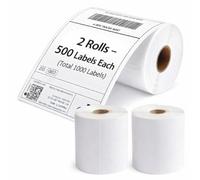 Volunx Thermal Shipping Labels Roll, 4x6 Inch, 500 Labels, 100x150mm, Strong Adhesive, Waterproof, BPA-Free, Compatible with Zebra, Dymo 4XL, Rollo, MUNBYN (2 Rolls - 1000 Labels)