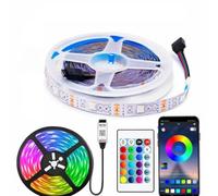 Volunx USB 5050 RGB LED Strip Lights 5M, Bluetooth APP & Remote Control, Music Sync, 16 Colours, Flexible Light Strip for TV Backlight, Bedroom, Gaming, Car, Party Decoration