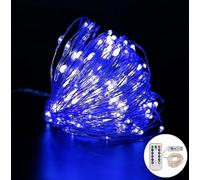 Volunx USB Fairy Lights Blue 2/5/10m Copper USB Plug in, String Light 8 Modes Copper Wire String Lights Remote Timer, Twinkle Firefly Bedroom Party Night Room Decorations Xmas (5m / 50LED)