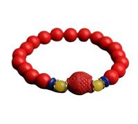 VOLURE Thoughtful Gift,Cinnabar Amulet Red Pixiu Bracelet Money Bag Fish Lotus Cinnabar Chakra Balancing Beaded Bracelet Crystal Attract Money Good Luck (Color : 6) (Color : 8) Cinnabar, One Size