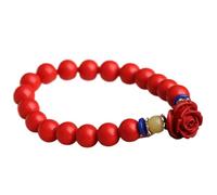VOLURE Thoughtful Gift,Cinnabar Amulet Red Pixiu Bracelet Money Bag Fish Lotus Cinnabar Chakra Balancing Beaded Bracelet Crystal Attract Money Good Luck (Color : 6) (Color : 8) Cinnabar, One Size