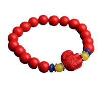 VOLURE Thoughtful Gift,Cinnabar Amulet Red Pixiu Bracelet Money Bag Fish Lotus Cinnabar Chakra Balancing Beaded Bracelet Crystal Attract Money Good Luck (Color : 6) (Color : 8) Cinnabar, One Size