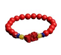 VOLURE Thoughtful Gift,Cinnabar Amulet Red Pixiu Bracelet Money Bag Fish Lotus Cinnabar Chakra Balancing Beaded Bracelet Crystal Attract Money Good Luck (Color : 6) (Color : Red) Cinnaba, One Size
