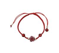 VOLURE Thoughtful Gift,Red String Gemstone innabar Crystal Bracelet for Women Men Harmony Buckle/Donut Charm Reiki Crystal Chakra Meditation,Flower (Col Cinnabar