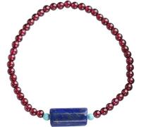 VOLURE Thoughtful Gift,Stone Garnet Bracelet for Women Lapis Lazuli Bucket Bead Bracelet Birthstone Amulet Bracelet Reiki Crystal Quartz Meditation Cinnabar, One Size, Plastic, Agate