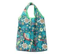 VOLURE Washable Grocery Shopping Bags, 5 Pcs Foldable Polyester Reusable Shopping Tote Bags Multicolor(Color 3)