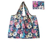 VOLURE Washable Grocery Shopping Bags, 5 pcs Large Foldable Shopping Bag Reusable Multicolor Grocery Tear Proof Polyester(Color4)