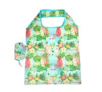 VOLURE Washable Grocery Shopping Bags, 5 Pcs Printed Polyester Foldable Shoulder Shopping Bag Multicolor(Color1)