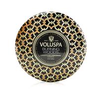 VOLUSPA 3 Wick Decorative Tin Candle Burning Woods 340g