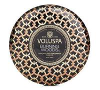 VOLUSPA 3 Wick Decorative Tin Candle Burning Woods 340g