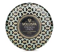 VOLUSPA 3 Wick Decorative Tin Candle French Linen 340g
