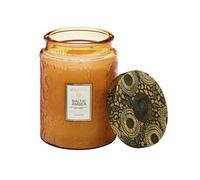 Voluspa - Large Embossed Glass Jar Candle, Baltic Amber - Amber
