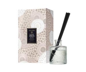 Voluspa Santal Vanille Scented Reed Diffuser 3.4 oz Luxury Santal Diffuser Oil Reed Diffusers for Home Handcrafted in The USA