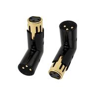 Voluty Tek XLR Male to Female Right Angle Adapter Adjustable 3-PIN XLR 90 Degree Connector for Audio Cables PA Systems 2PCS