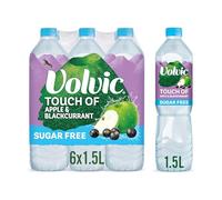 Volvic Touch of Fruit Sugar Free Apple & Blackcurrant Flavoured Water, 6x1.5L