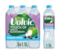 Volvic Touch of Fruit Sugar Free Apple & Blackcurrant Flavoured Water, 6x1.5L