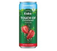 Volvic Touch of Fruit Sparkling Water 330ml Cans (Pack of 12, Strawberry)