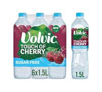 Volvic Touch of Fruit Sugar Free Cherry Flavoured Water, 6 x 1.5