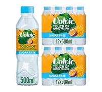 Volvic Touch of Fruit Sugar Free Mango Flavoured Water, 24 x 500ml Bottles, HCO Mulitpack Naturally Flavoured Still Water