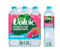 Volvic Touch of Fruit Sugar Free Summer Fruits Flavoured Water, 6 x 1.5 Litre