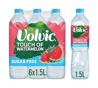Volvic Sugar Free Touch of Fruit Watermelon Flavoured Water Multipack, 6 x 1.5 L