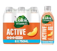 Volvic Vitamin + Peach Active - Vitamin Flavoured Water Sugar Free 6x750ml