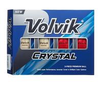 Volvik Crystal 3-Piece Premium Color Golf Balls 1 Dozen (12 Balls) - Mixed Color (White, Red)