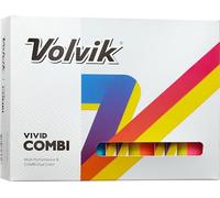 Volvik Vivid Combi Dual Colour High Visability with Easy Alignment Distance Balls Dozen (Pack of 12)