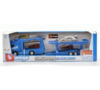 Volvo Fh16 Globetrotter 750 XXL Blue + Porsche 911 Gt2 1:43 Model BBURAGO