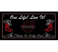 Volvo One Life Live It Led Plexi Sign Personalise Truck Board Multiple Colour Led Light Board with gloss black frame (24 volt)