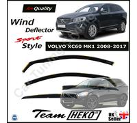 VOLVO XC60 MK1 SUV 2008-2017 5-doors 4-pc Wind Deflectors HEKO Tinted