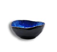 VOMANA Ceramic Decorative Bowl, Blue Pottery Key Bowl, Porcelain Versatile Decor Bowl, Small Jewelry Trinket Dish with Blue Glaze for Gift Decor Entryway Bedroom (6'' Bowl)