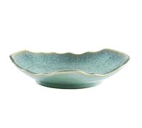 VOMANA Ceramic Decorative Dish, 12'' Large Green Decorative Bowl, Versatile Centerpiece Decor, Key Bowl, Gift Decor Tray for Entryway Table Living Room Dining (12'' Dish)