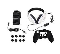 Vomeko 12-in-1 PS5 controller accessory set with gaming headset,dual charging stations,protective case and thumb grip cover for an enhanced gaming experience.Compatible with Playstation 5 controllers.