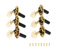 Vomeko Classical Guitar Tuning Pegs 1:18 Locking Machine Heads Set with White Buttons, Replacement Tuners for 6 String Acoustic Electric Guitars (Includes Screws)