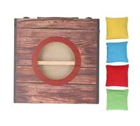 Vomeko Cornhole Game Set, Portable Foldable Bean Bag Toss Game, Water r esistant Outdoor Interactive Party Game for Camping Backyard Tailgate (Red Circle)