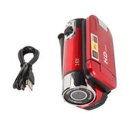 Vomeko Digital Camera, 1080P 16MP HD 16X Zoom Anti Shake Handheld Built in Microphone Video Camera,Vlogging Camera,with LED Fill Light (Red)