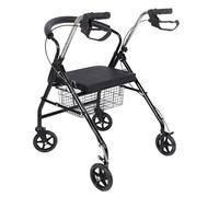Vomeko Foldable Rollator Walkers with Seat for Seniors,Thickened and Widened Cushion 4 Wheels Rolling Walker