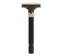Vomeko Metal Safety R azor Handle Double e dge Reusable Shaving Long Handle for Men Women Premium Black Finish, Anti Slip Grip (b lade Not Included)