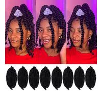 Vomella Marley 10 Inch Pre Separated Elastic Afro Braids 8 Packs Marley Hair Extensions for Synthetic Hair Spring Braids 1 Pair