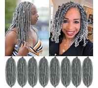 Vomella Marley Hair 18 Inch 8 Packs 8 Bundles Pre Cut Afro Braids Hair Extensions for False Braids with Elastic Protection for Women N