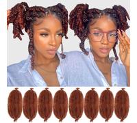 Vomella Marley Twist Afro Hair Extensions 12 Inch Pre Cut Synthetic Hair Crochet Hair Curly Braided Hair Synthetic Hair Extensions for Women N