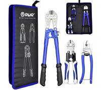 vomex 3Pcs Bolt Cutters Set with Carrying Case - 14" Bolt Cutter,8" Wire Cutter Heavy Duty and 8" Wire Rope Cutter, Ergonomic Handle for Cutting Locks, Chains, Iron Wire