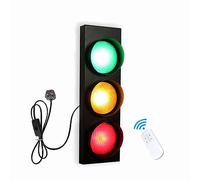 VOMI Kids Bedroom Wall Lamp Remote Control Traffic Light with UK Plug, Indoor LED Wall Lights Red Yellow Green Adjustable Light Color Wall Sconce Lighting for Children's Room Wall Decoration, 5W*3
