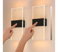 VOMI LED Wall Light Battery Operated LED Wall Lamp, USB Rechargeable Wall Lamp Bedside Lamp Wireless with Switch, 3000K Magnetic Lamp 3 Brightness Adjustable Wall Lighting Black