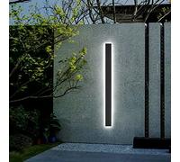 VOMI Outdoor Wall Lights LED Black Long Strip IP65 Waterproof Cold White 6000K Lamp Wall Sconce Indoor/Outside Modern Up Down Wall Lighting for Living Room Bedroom Hallway Corridor Stairs Garden,30cm