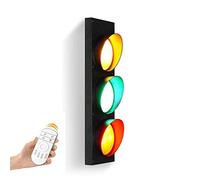 VOMI Traffic Warning Lights LED Wall Lamp Max.15W Traffic Signal Kids Wall Light with Remote Control, Adjustable Color Change Wall Sconce Lighting for Bedroom Children's Room Bar Cafe Shop Hotel Club