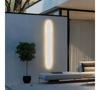 VOMI White LED Wall Lights Long Strip Modern Mirror Linear Wall Light Indoor/Outdoor Up and Down Sconce Wall Lamp Warm White 3000K Living Room Bedroom Hallway Stairs Wall Lighting Waterproof IP65,30cm